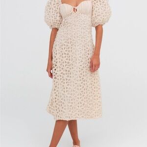 For Love And Lemons Pink Puff Sleeve Sundress